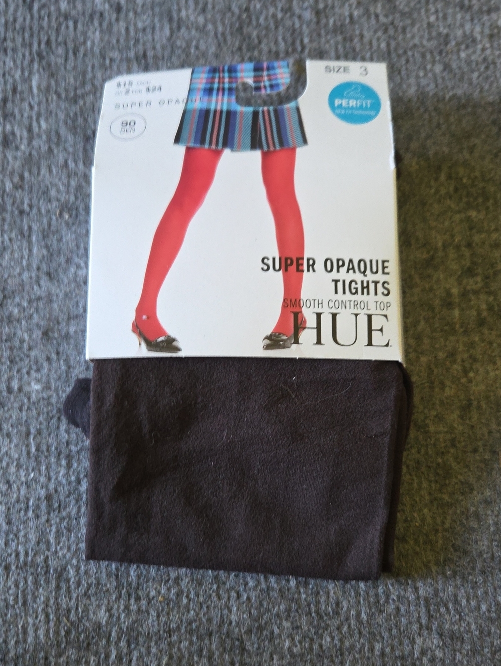 HUE Super Opaque Tights - Brown Size 3